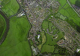 High level vertical imagery of Tewkesbury
