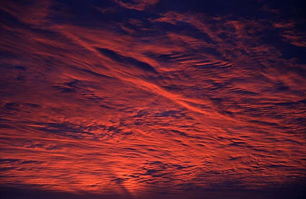 Red sky at sunset