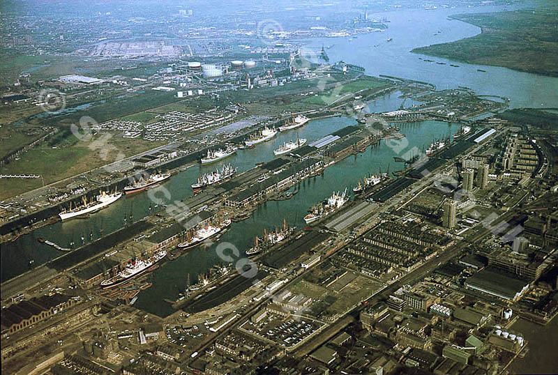 Albert Dock London working port in 1977